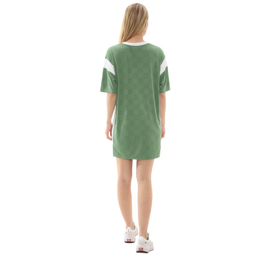 Vans Sixty Sixers Jersey Dress Kadın Elbise - Etek Yeşil Vans Sixty Sixers Jersey Dress Kadın Elbise - Etek Yeşil