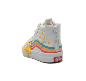 Vans Sk8-Hi Zip Rainbow Star Bebek Spor Ayakkabı Beyaz 2