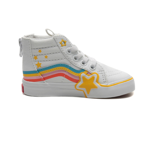 Vans Sk8-Hi Zip Rainbow Star Bebek Spor Ayakkabı Beyaz 3
