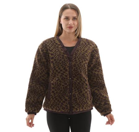 Vans Suffolk Cheetah Check Pile Coat Kadın Ceket Kahve Vans Suffolk Cheetah Check Pile Coat Kadın Ceket Kahve