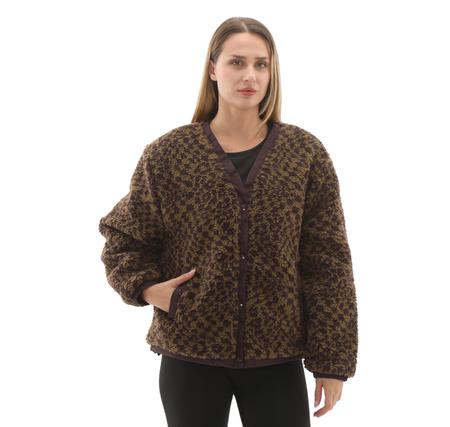Vans Suffolk Cheetah Check Pile Coat Kadın Ceket Kahve Vans Suffolk Cheetah Check Pile Coat Kadın Ceket Kahve