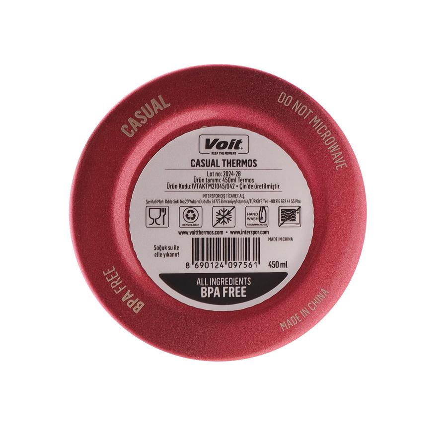 Voit Casual Thermos 450Ml Termos Kırmızı Voit Casual Thermos 450Ml Termos Kırmızı
