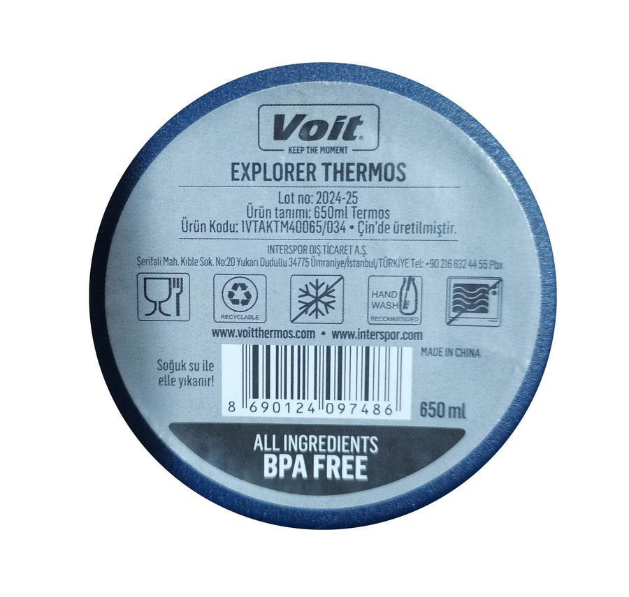 Voit Explorer Thermos 650 Ml Termos Lacivert Voit Explorer Thermos 650 Ml Termos Lacivert